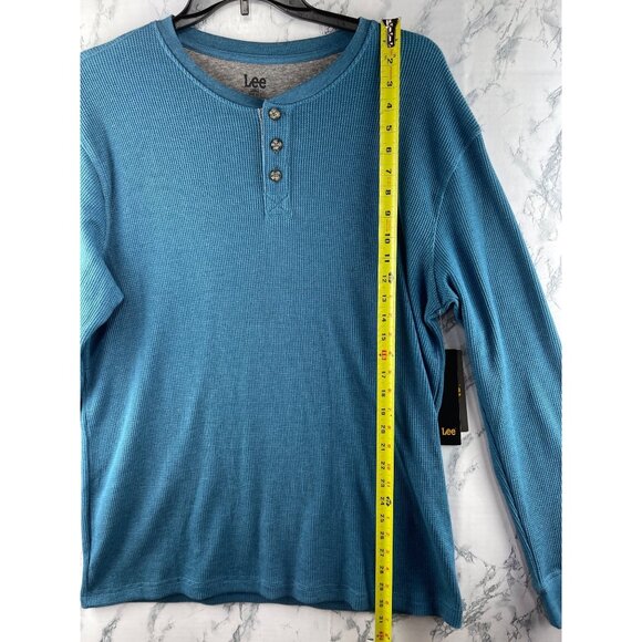 Lee Mens Long-Sleeve Henley Shirt Large Regular Fit Cotton Blend Durable Fabric - Picture 3 of 7